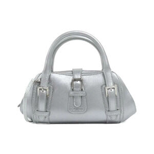 Loewe Senda handbag metallic silver leather
